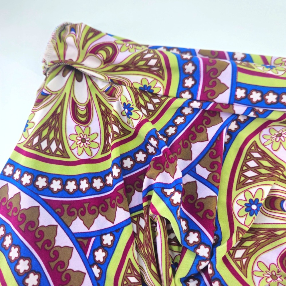 Btg y2k Multicolor Paisley Mandala Print Handkerchief Hem Asymmetrical Skirt Sm - Picture 10 of 10
